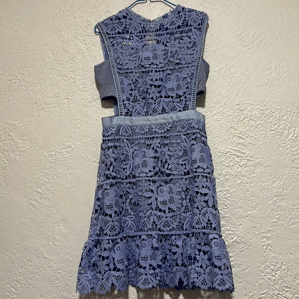 Blueish purple detailed flower dress